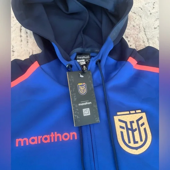 Marathon Authentic Ecuador National Team Soccer Blue Jacket Men’s Sz: Large
